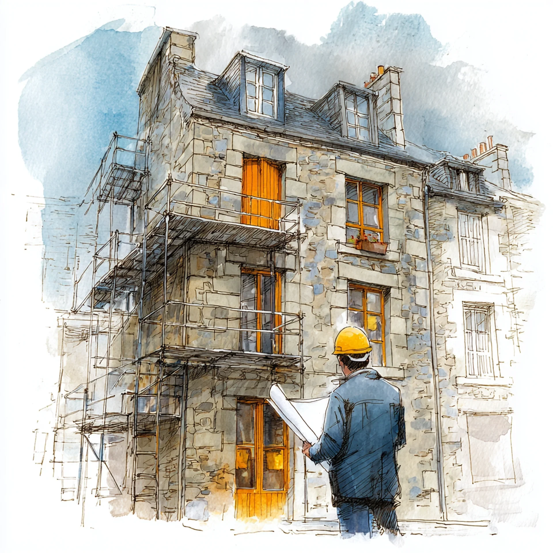 Illustration aquarelle d expérience locative pour propriétaires bailleurs